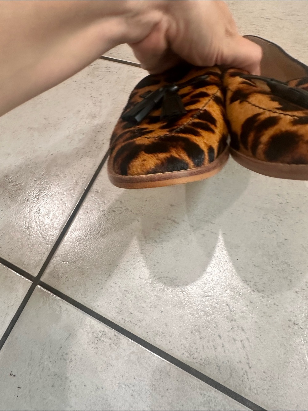 Talbots Leighton Tassel Loafers in Leopard Calf Hair Leather 8.5 - Picture 5 of 13